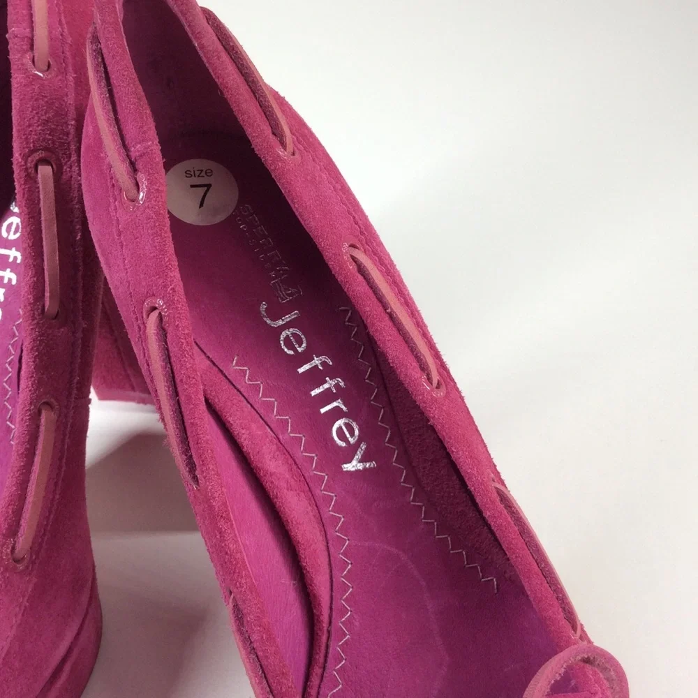 Pink Top-sider Jeffrey Barbie Platform Retro Magenta Suede Chunky Heels